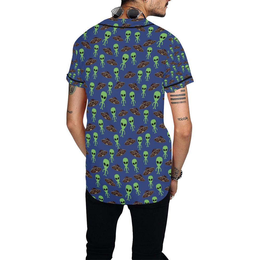 Alien Green UFO Pattern Baseball Jersey-JTAMIGO.COM