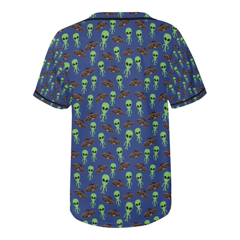 Alien Green UFO Pattern Baseball Jersey-JTAMIGO.COM