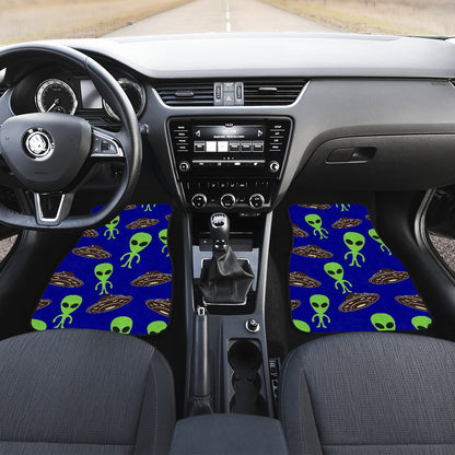 Alien Green UFO Pattern Car Floor Mats