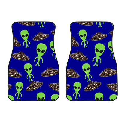 Alien Green UFO Pattern Car Floor Mats