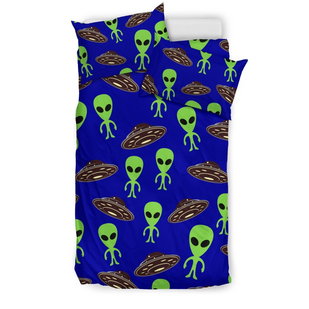 Alien Green UFO Pattern Duvet Cover Bedding Set