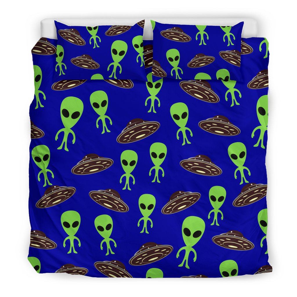 Alien Green UFO Pattern Duvet Cover Bedding Set