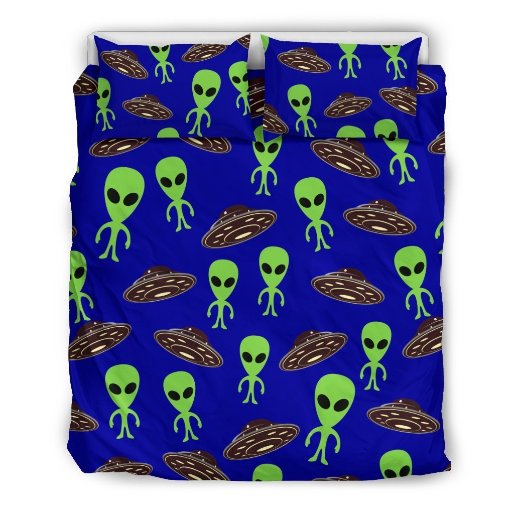 Alien Green UFO Pattern Duvet Cover Bedding Set