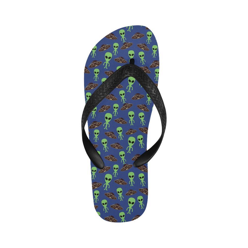Alien Green UFO Pattern Flip Flops-JTAMIGO.COM