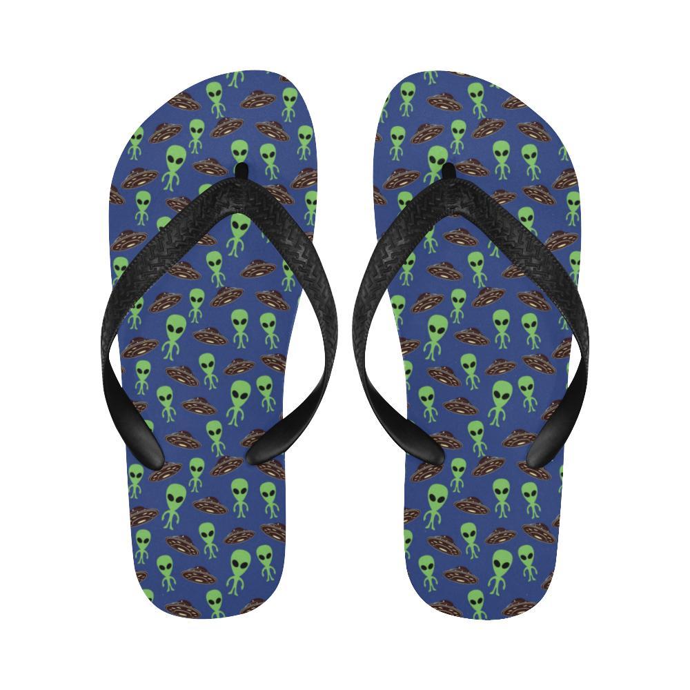 Alien Green UFO Pattern Flip Flops-JTAMIGO.COM