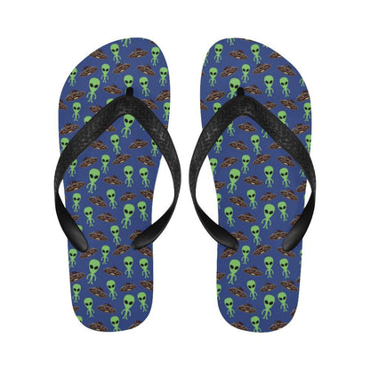 Alien Green UFO Pattern Flip Flops-JTAMIGO.COM