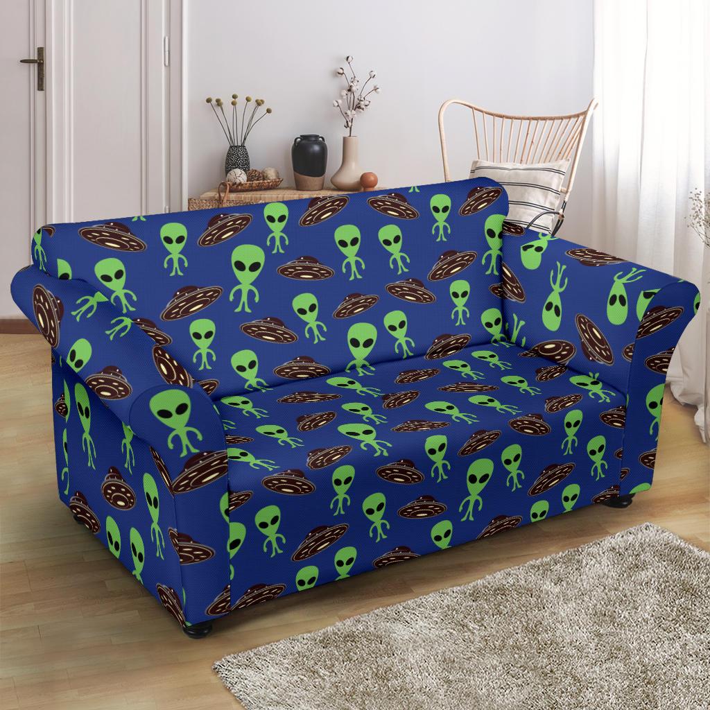 Alien Green UFO Pattern Loveseat Slipcover-JTAMIGO.COM