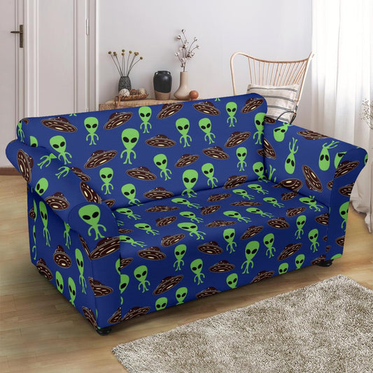 Alien Green UFO Pattern Loveseat Slipcover-JTAMIGO.COM