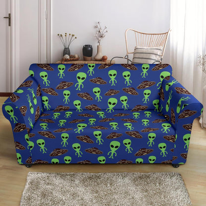Alien Green UFO Pattern Loveseat Slipcover-JTAMIGO.COM