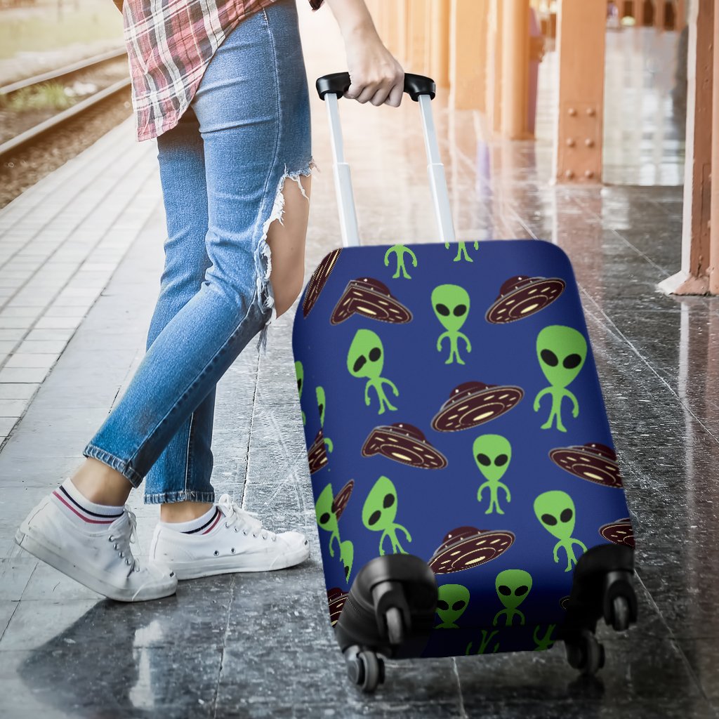 Alien Green UFO Pattern Luggage Cover Protector