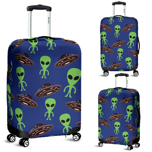 Alien Green UFO Pattern Luggage Cover Protector