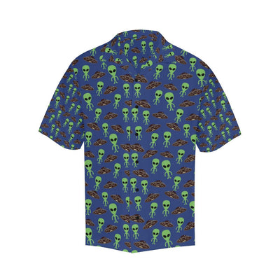 Alien Green UFO Pattern Men Aloha Hawaiian Shirt