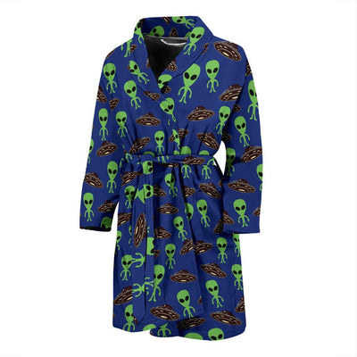 Alien Green UFO Pattern Men Bath Robe-JTAMIGO.COM