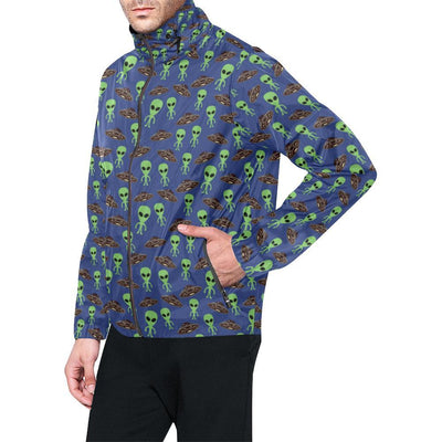 Alien Green UFO Pattern Men Windbreaker Jacket-JTAMIGO.COM