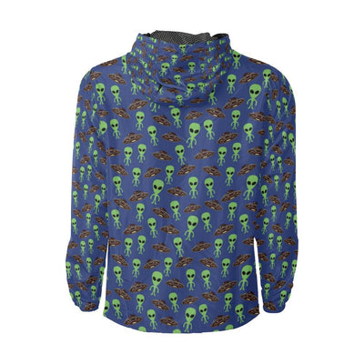 Alien Green UFO Pattern Men Windbreaker Jacket-JTAMIGO.COM