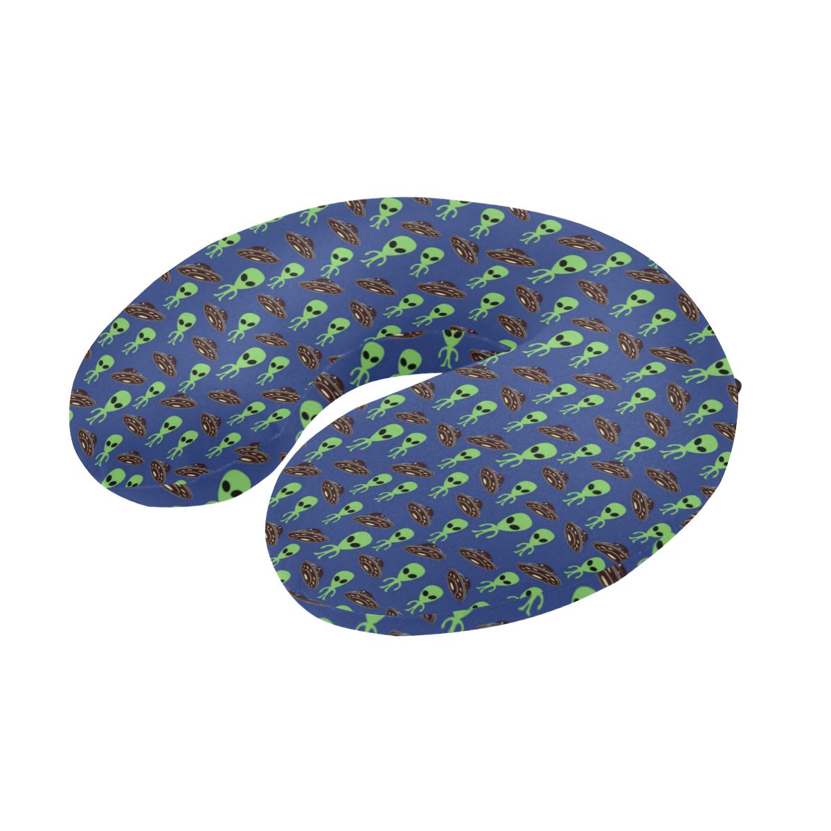 Alien Green UFO Pattern U-Shaped Travel Neck Pillow-JTAMIGO.COM