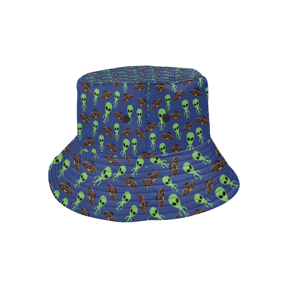 Alien Green UFO Pattern Unisex Bucket Hat