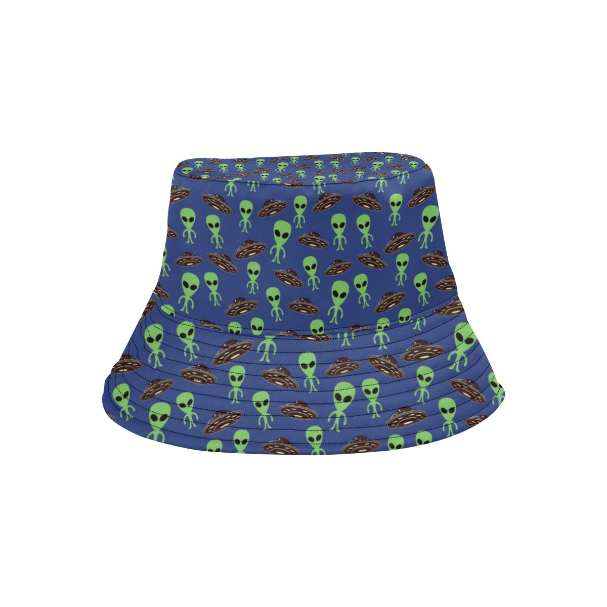 Alien Green UFO Pattern Unisex Bucket Hat