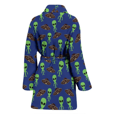 Alien Green UFO Pattern Women Bath Robe-JTAMIGO.COM