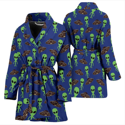 Alien Green UFO Pattern Women Bath Robe-JTAMIGO.COM