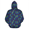 Alien Green UFO Pattern Zip Up Hoodie