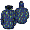 Alien Green UFO Pattern Zip Up Hoodie