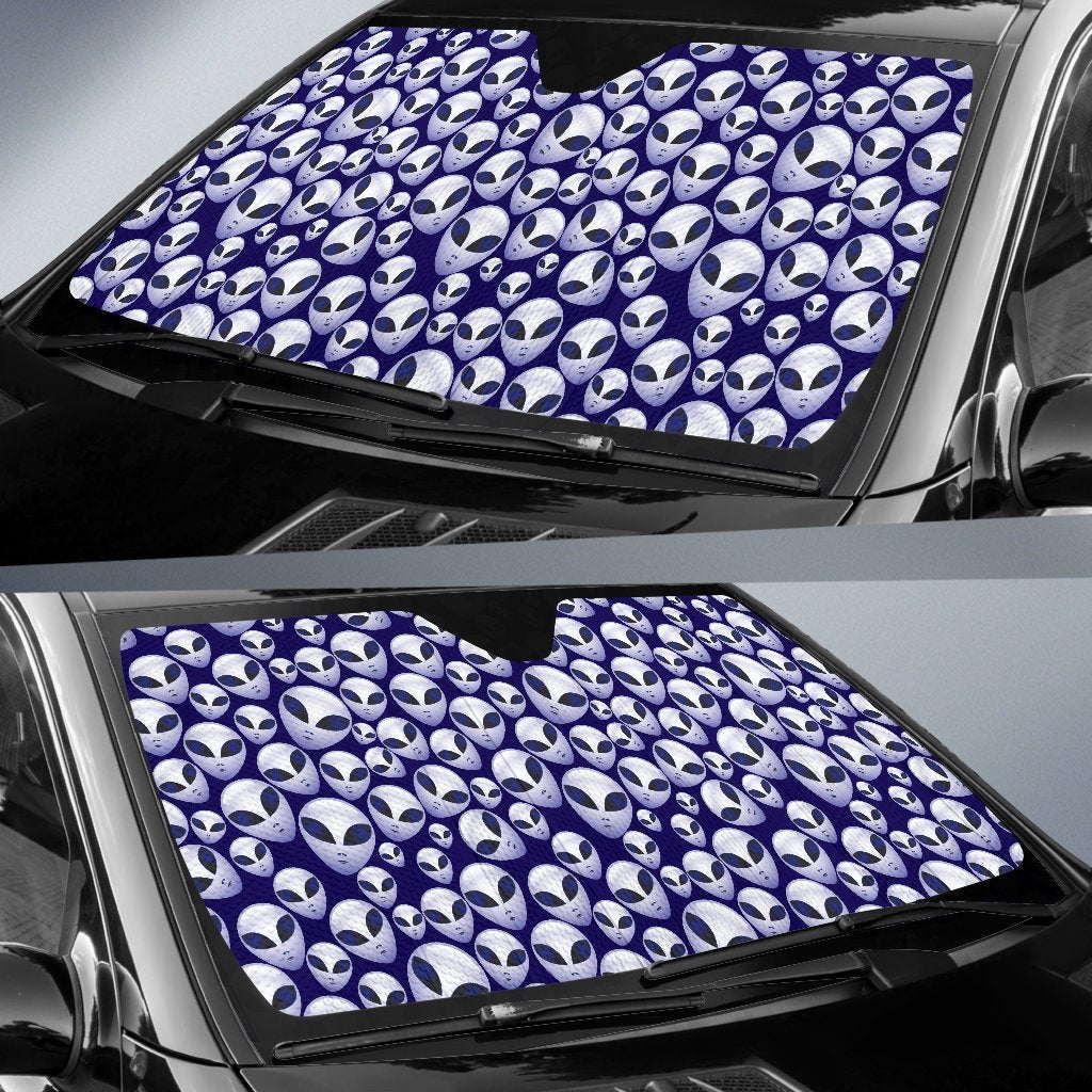 Alien Head Extraterrestrial Car Sun Shade For Windshield