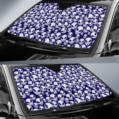 Alien Head Extraterrestrial Car Sun Shade For Windshield