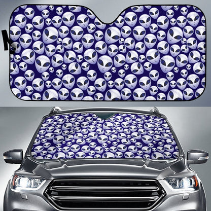 Alien Head Extraterrestrial Car Sun Shade For Windshield