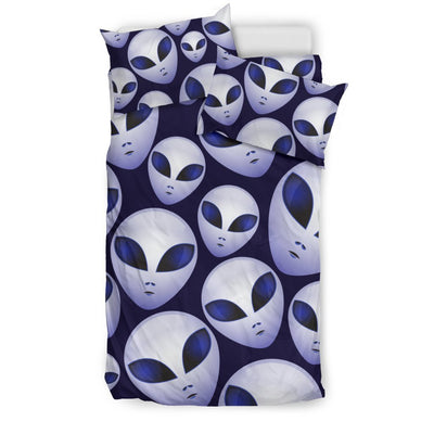 Alien Head Extraterrestrial Duvet Cover Bedding Set