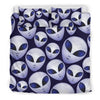 Alien Head Extraterrestrial Duvet Cover Bedding Set