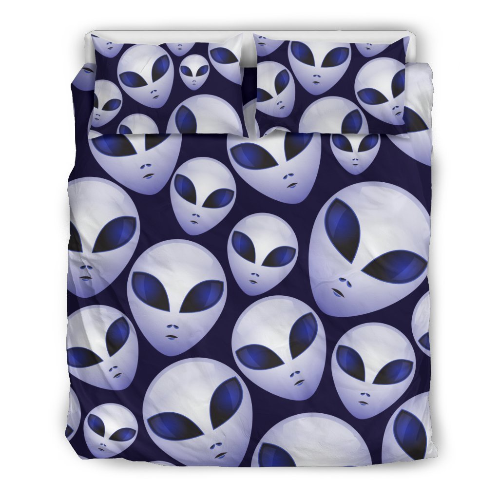 Alien Head Extraterrestrial Duvet Cover Bedding Set