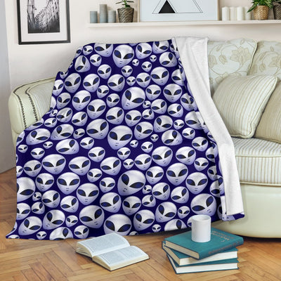 Alien Head Extraterrestrial Fleece Blanket