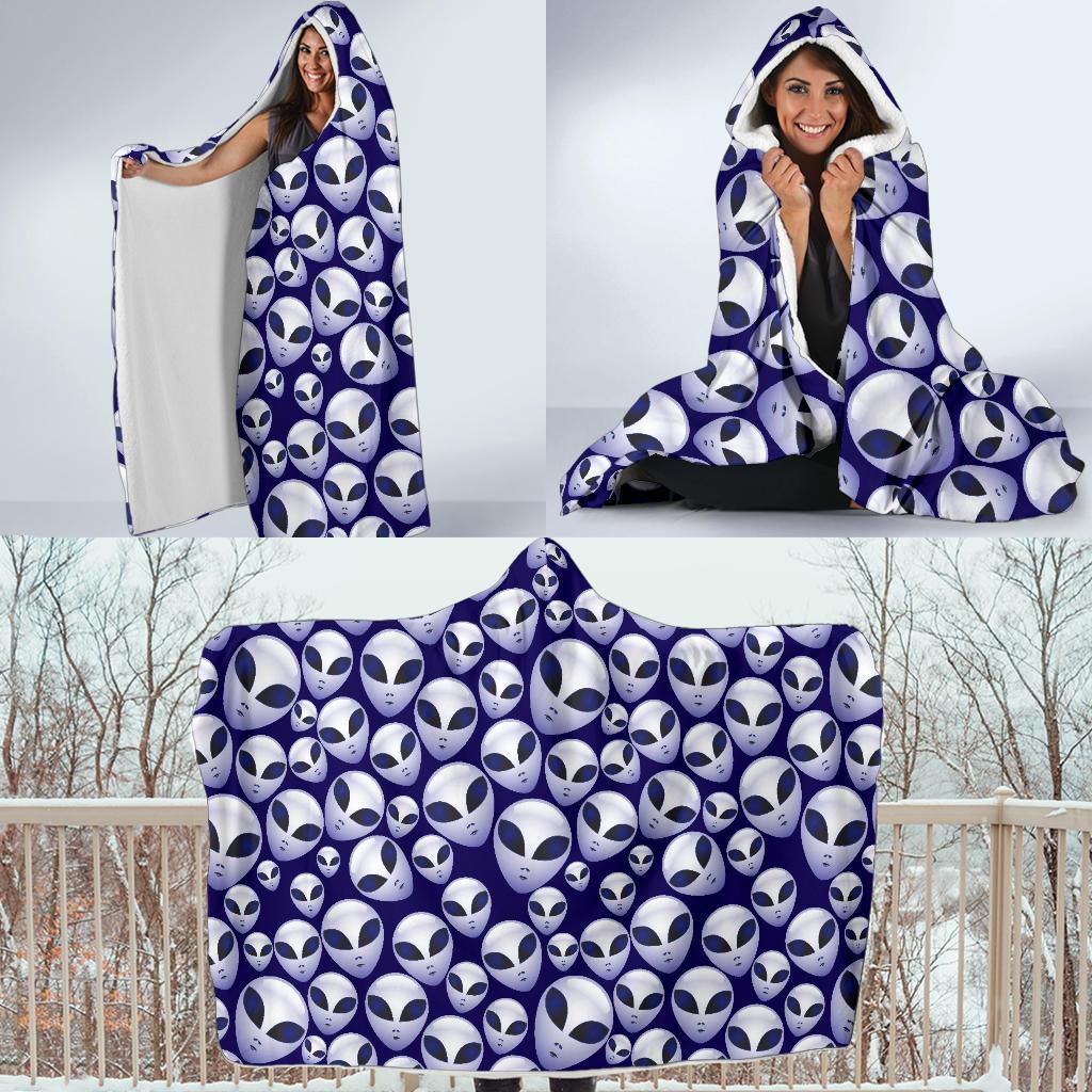 Alien Head Extraterrestrial Hooded Blanket-JTAMIGO.COM