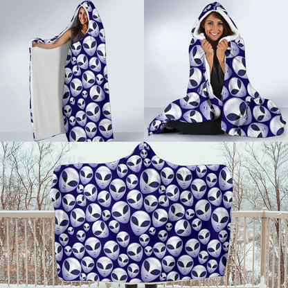 Alien Head Extraterrestrial Hooded Blanket-JTAMIGO.COM