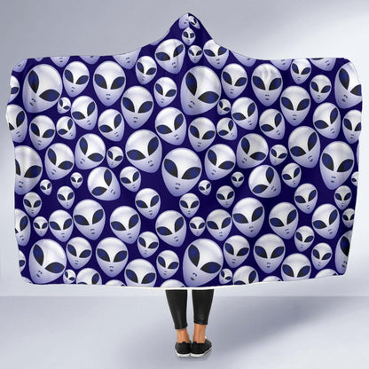Alien Head Extraterrestrial Hooded Blanket-JTAMIGO.COM
