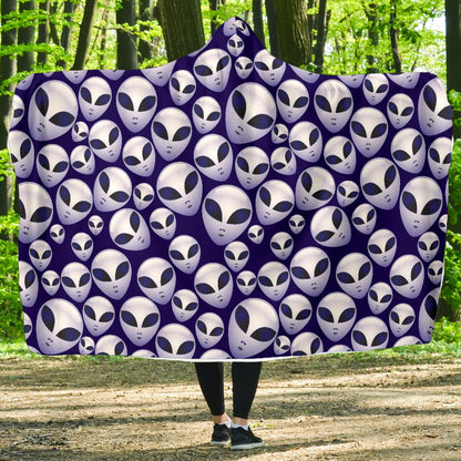 Alien Head Extraterrestrial Hooded Blanket-JTAMIGO.COM