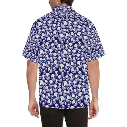 Alien Head Extraterrestrial Men Aloha Hawaiian Shirt