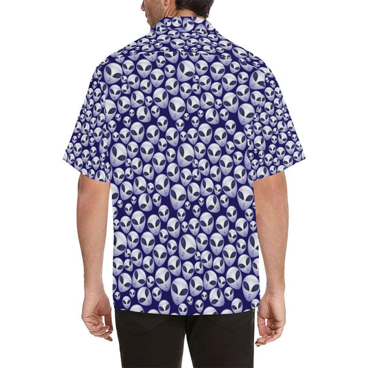 Alien Head Extraterrestrial Men Aloha Hawaiian Shirt