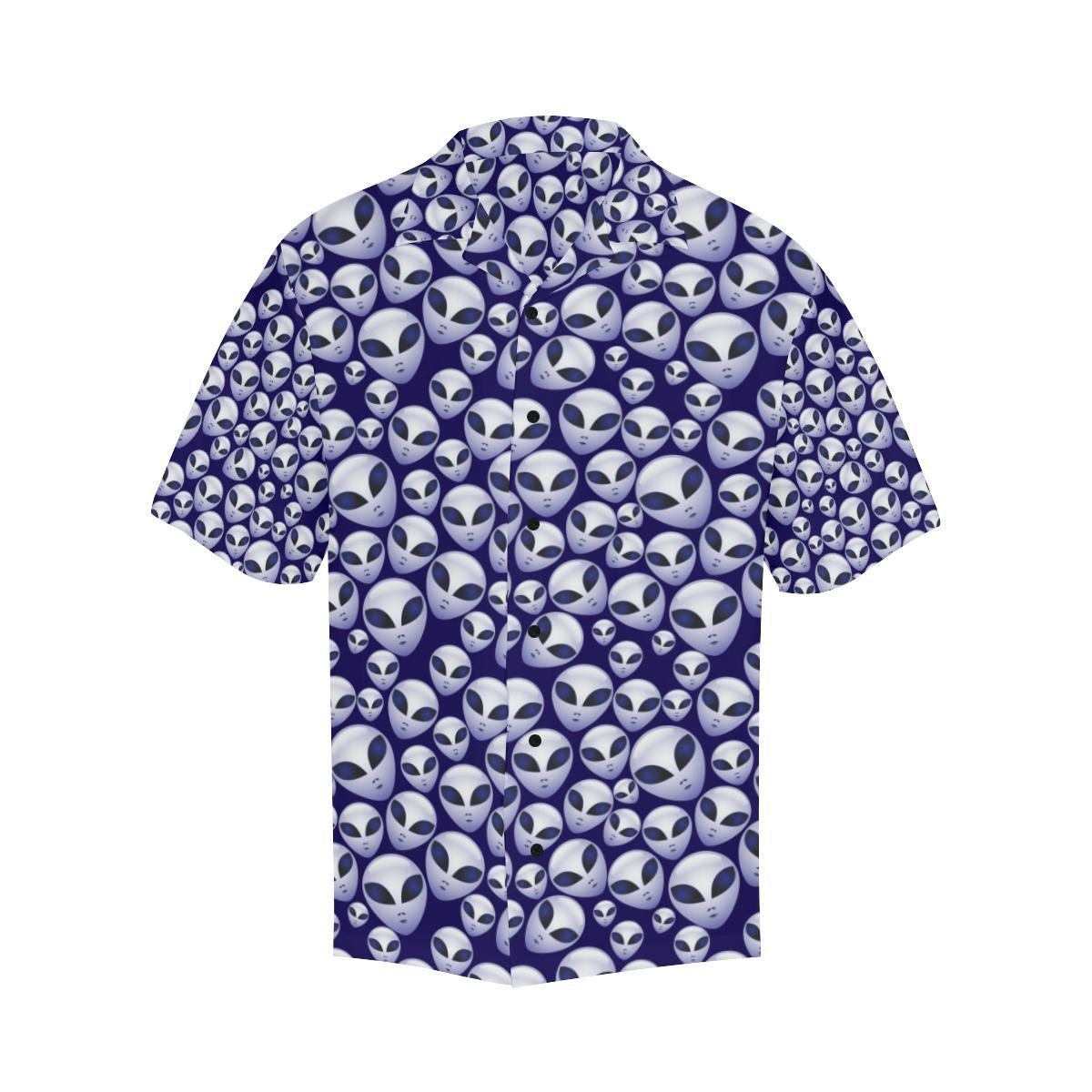 Alien Head Extraterrestrial Men Aloha Hawaiian Shirt