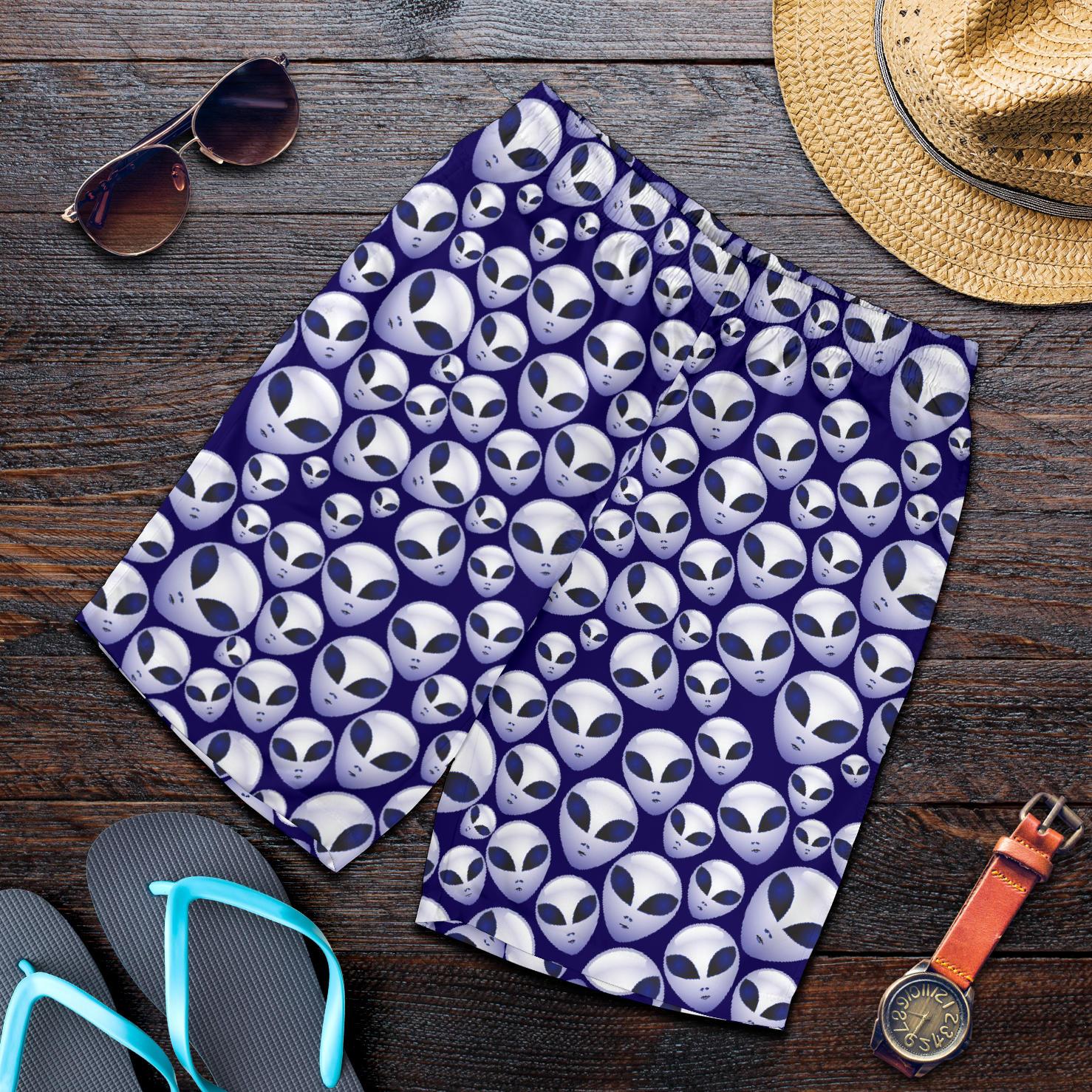 Alien Head Extraterrestrial Mens Shorts-JTAMIGO.COM