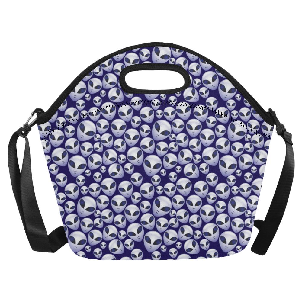 Alien Head Extraterrestrial Neoprene Lunch Bag (Model 1669)(Large)-JTAMIGO.COM