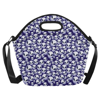 Alien Head Extraterrestrial Neoprene Lunch Bag (Model 1669)(Large)-JTAMIGO.COM