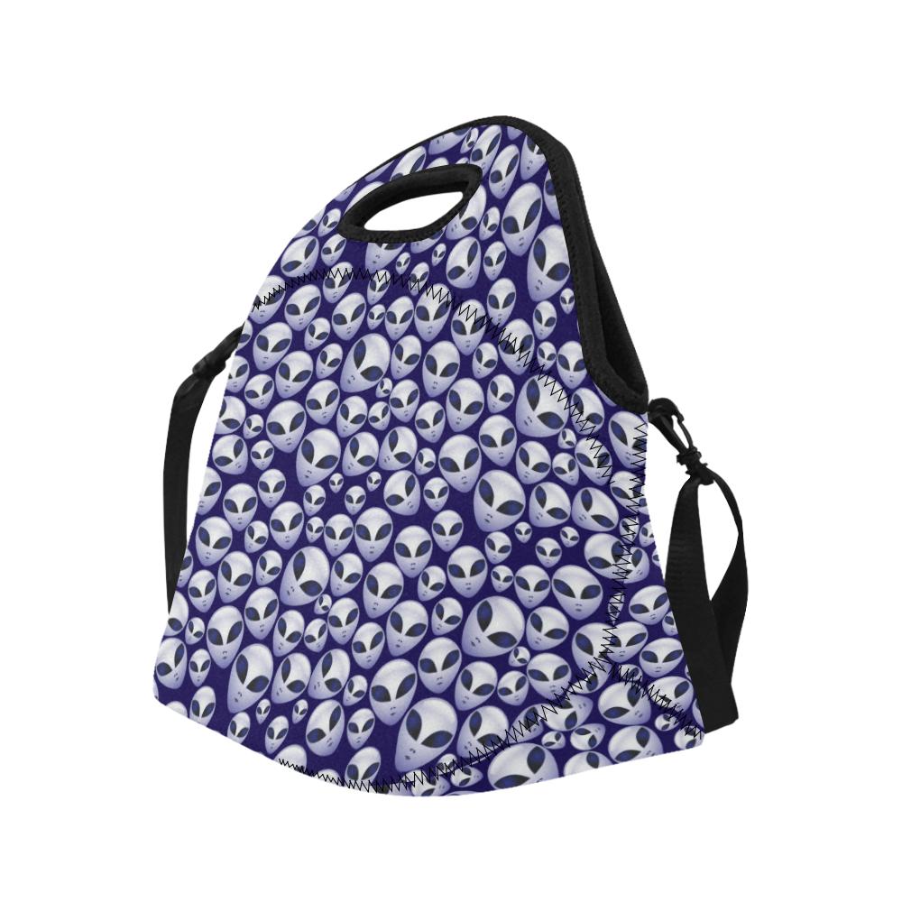 Alien Head Extraterrestrial Neoprene Lunch Bag (Model 1669)(Large)-JTAMIGO.COM