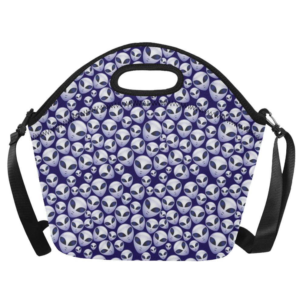 Alien Head Extraterrestrial Neoprene Lunch Bag (Model 1669)(Large)-JTAMIGO.COM