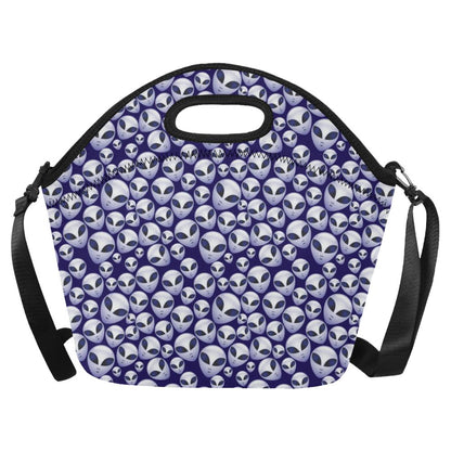 Alien Head Extraterrestrial Neoprene Lunch Bag (Model 1669)(Large)-JTAMIGO.COM