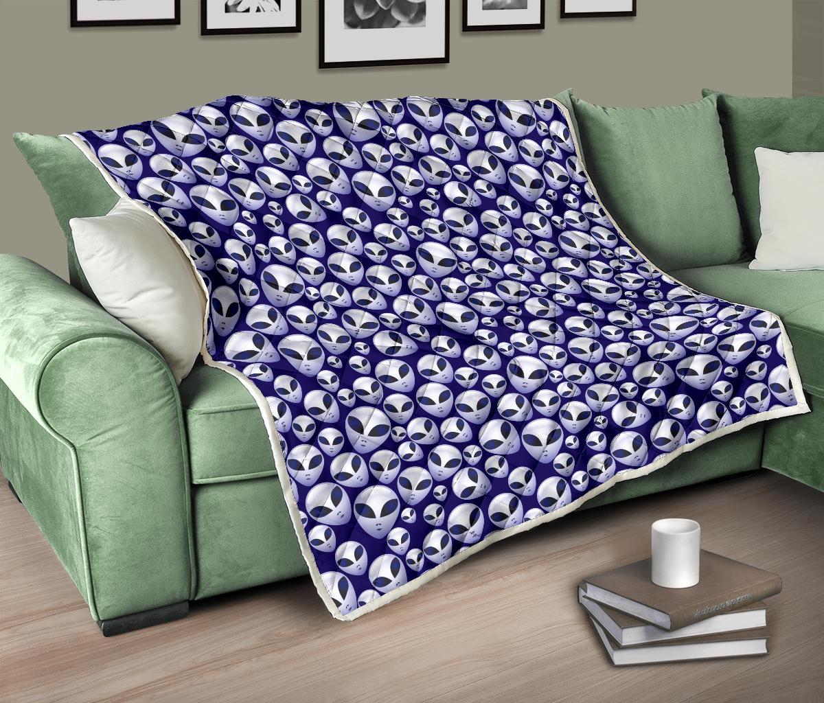 Alien Head Extraterrestrial Premium Quilt-JTAMIGO.COM