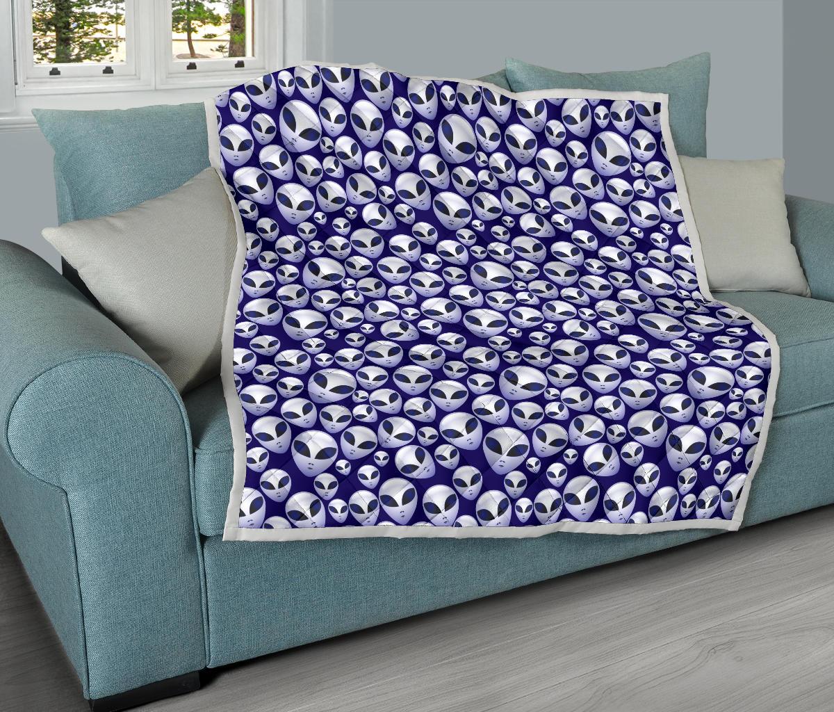 Alien Head Extraterrestrial Premium Quilt-JTAMIGO.COM