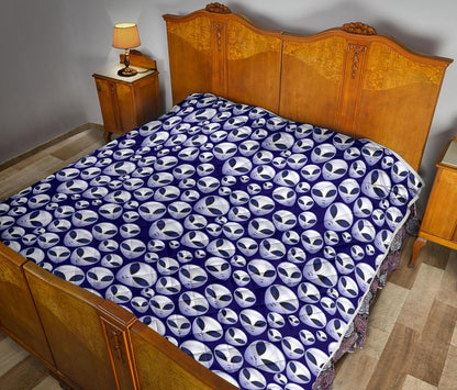 Alien Head Extraterrestrial Premium Quilt-JTAMIGO.COM
