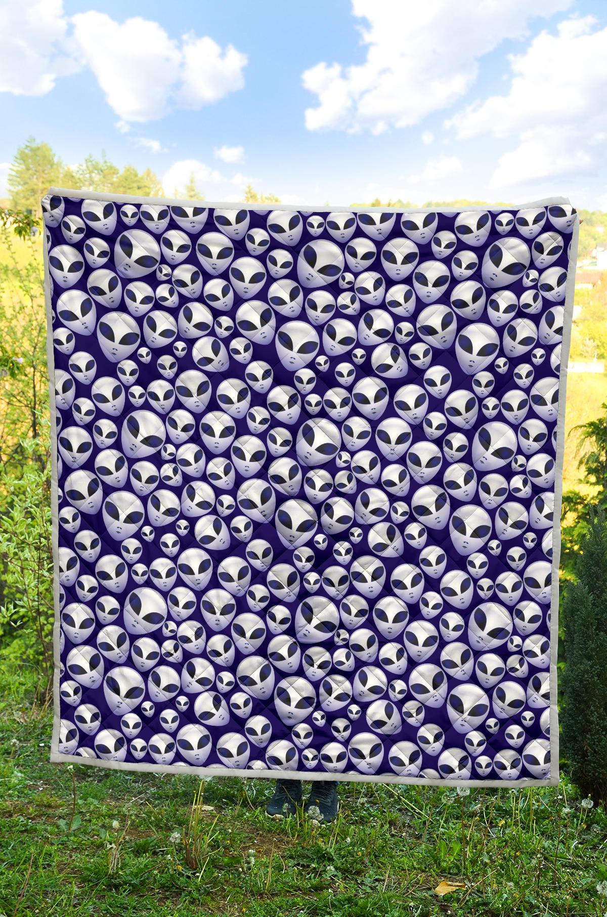 Alien Head Extraterrestrial Premium Quilt-JTAMIGO.COM